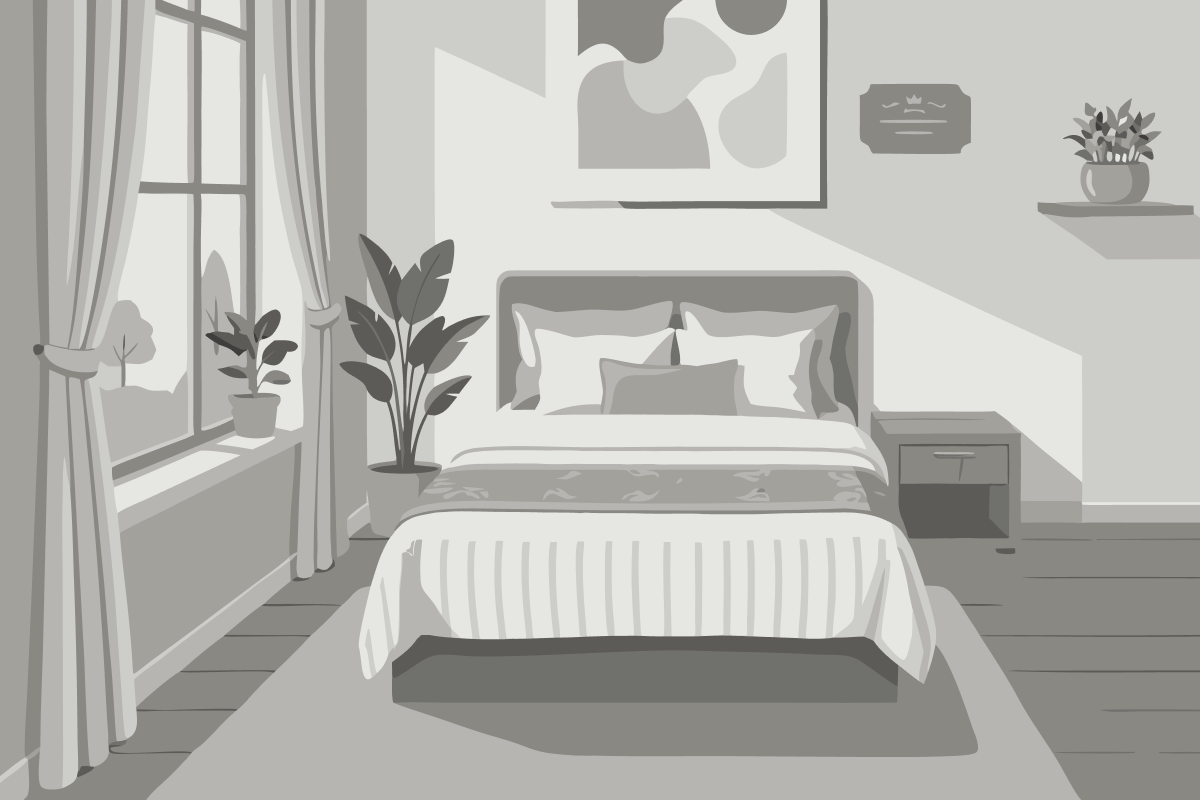 Quarto com Cama King-size e Banheira de Hidromassagem